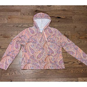 Liz Claiborne Pink Paisley Zip Up Hoodie Size XL